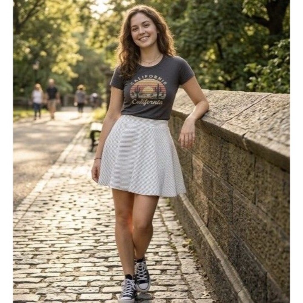 Charlotte Russe Striped Puffy Skater Skirt Coquette Aesthetic Tulle Mini Y2K